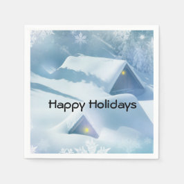 Servilleta De Papel Techo de nieve en un bosque