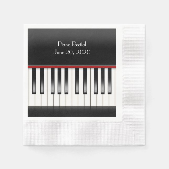 Servilleta De Papel Teclado de piano para recital de piano (Anverso)