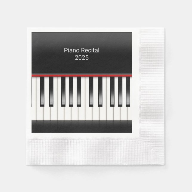 Servilleta De Papel teclado de piano para recital de piano (Anverso)