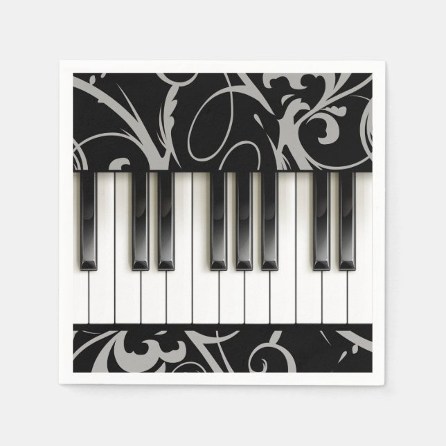 Servilleta De Papel Teclado Piano // Recepción Recital Piano (Anverso)