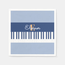Servilleta De Papel Teclas de piano monograma Teclado musical Aficiona