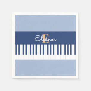 Servilleta De Papel Teclas de piano monograma Teclado musical Aficiona
