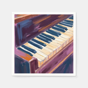 Servilleta De Papel Teclas de piano Pintura de pianista