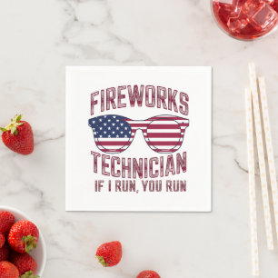 Servilleta De Papel Técnico de fuegos artificiales 4 de julio divertid