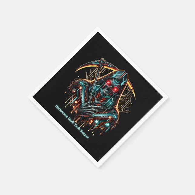 Servilleta De Papel Tecnología Halloween Neon Reaper (Borde)
