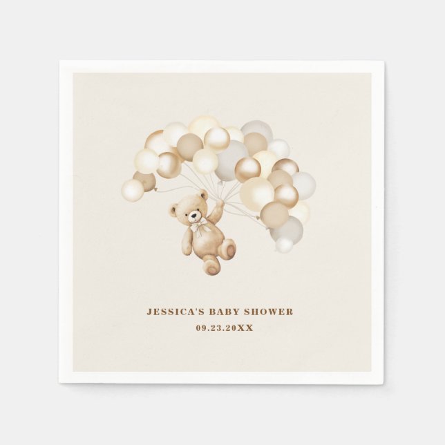 Servilleta De Papel Teddy Bear Baby Shower (Anverso)