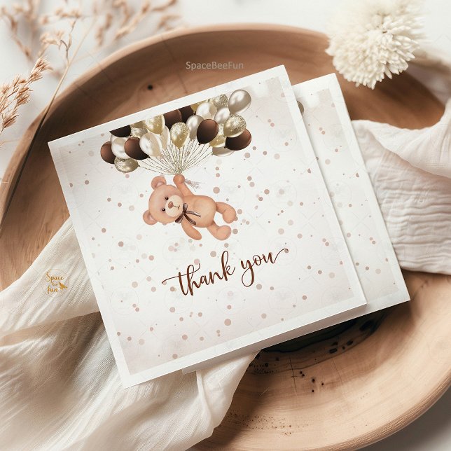 Servilleta De Papel Teddy Bear Baby Shower Apenas podemos esperar (Teddy Bear Baby Shower Napkins, We Can Barely Wait Napkins, Baby Shower Tableware, Bear Themed Napki)