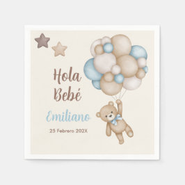 Servilleta De Papel Teddy Bear Baby Shower Boy español