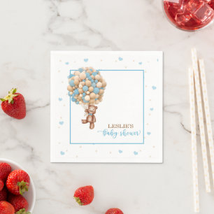 Servilleta De Papel Teddy Bear Baby Shower - Personalizado de globos d