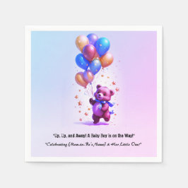 Servilleta De Papel Teddy Bear Balloon Baby Shower Napkins