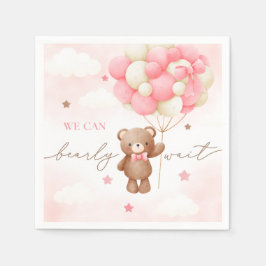 Servilleta De Papel Teddy Bear Balloon Chica Baby Shower Napkins