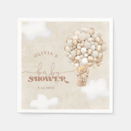 Servilleta De Papel Teddy Bear Balloon Neutral Baby Shower Napkins