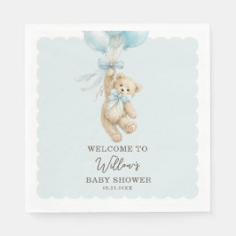 Servilleta De Papel Teddy Bear Balloons Baby Shower Napkins