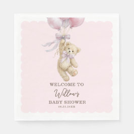 Servilleta De Papel Teddy Bear Balloons Baby Shower Napkins