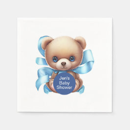 Servilleta De Papel Teddy Bear Blue Baby Shower