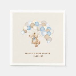 Servilleta De Papel Teddy Bear Boy Baby Shower