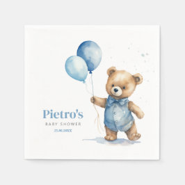 Servilleta De Papel Teddy Bear Boy Baby Shower