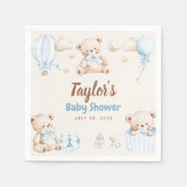 Servilleta De Papel Teddy Bear Boy Baby Shower Paper Napkin