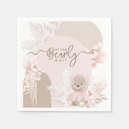 Servilleta De Papel Teddy Bear Chica Boho moderno Baby Shower