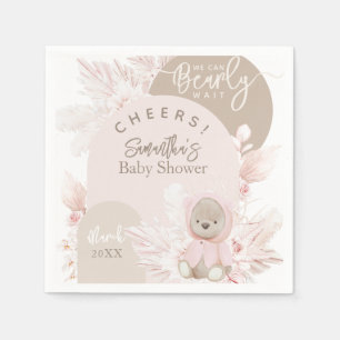 Servilleta De Papel Teddy Bear Chica Boho moderno Baby Shower