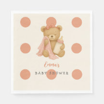 Teddy Bear Chica Polka Dot Baby Shower Napkins