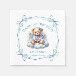 Servilleta De Papel Teddy Bear Colorous Balloon Beary First Birday