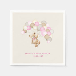 Servilleta De Papel Teddy Bear Girl Baby Shower