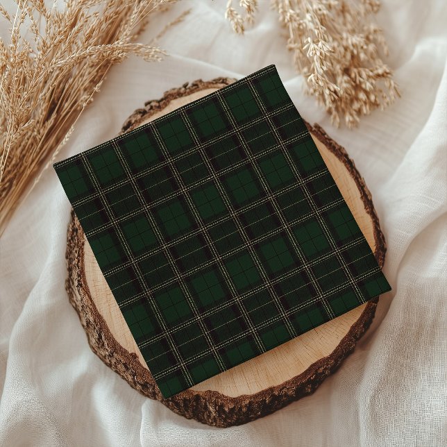 Servilleta De Papel Teddy Bear Green Tartan Baby Shower  (teddy bear napkins, green tartan baby shower, preppy baby shower, polo bear theme, classic baby show)