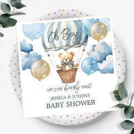 Servilleta De Papel Teddy Bear Hot Air Balloon Baby Shower