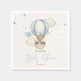Servilleta De Papel Teddy Bear Hot Balloon Bearly Wait Baby Shower
