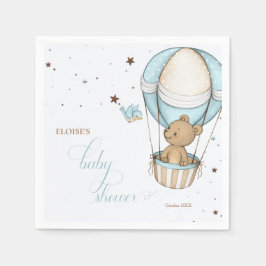 Servilleta De Papel Teddy Bear Hot Balloon Bearly Wait Baby Shower