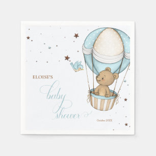 Servilleta De Papel Teddy Bear Hot Balloon Bearly Wait Baby Shower