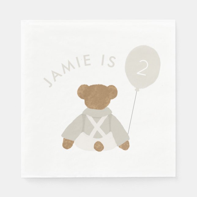 Servilleta De Papel Teddy Bear Picnic Baby Invite (Anverso)