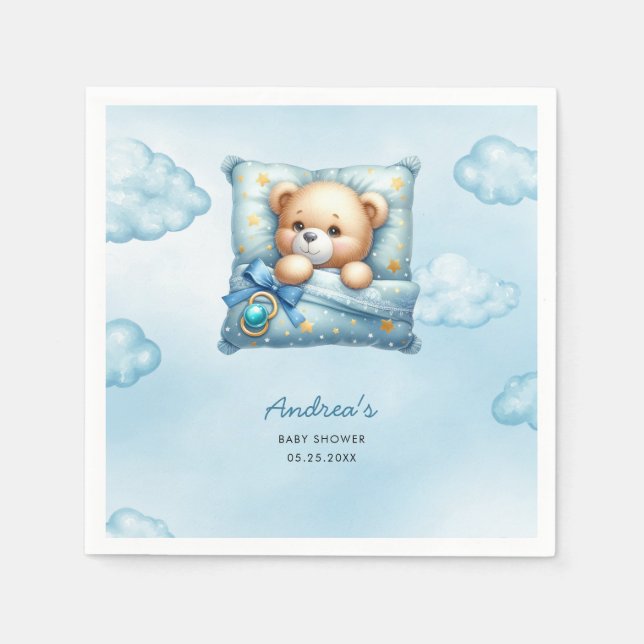 Servilleta De Papel Teddy Bear Pillow Baby Shower (Anverso)