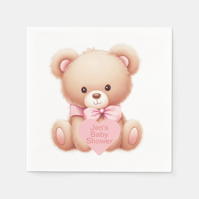 Servilleta De Papel Teddy Bear Pink (Anverso)