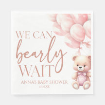 Teddy Bear Pink Podemos Esperar Baby Shower