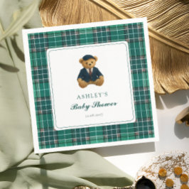 Servilleta De Papel Teddy Bear Preppy Boy Baby Shower