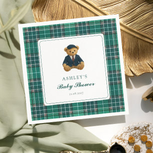 Servilleta De Papel Teddy Bear Preppy Boy Baby Shower