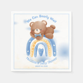 Servilleta De Papel Teddy Bear Rainbow Boys Baby Shower
