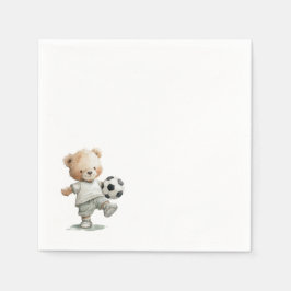 Servilleta De Papel Teddy Bear Soccer Baby Shower