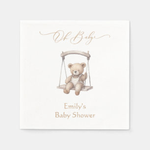 Servilleta De Papel Teddy Bear Vintage Boho Baby Shower