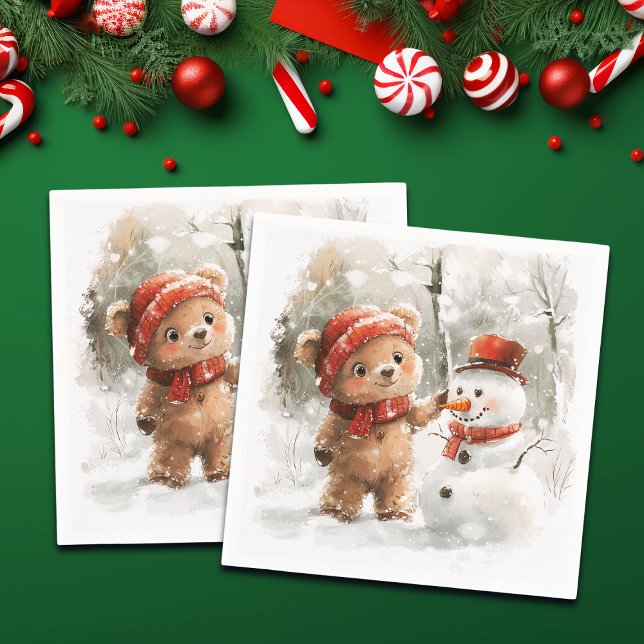 Servilleta De Papel Teddy Bear y Snowman (Subido por el creador)