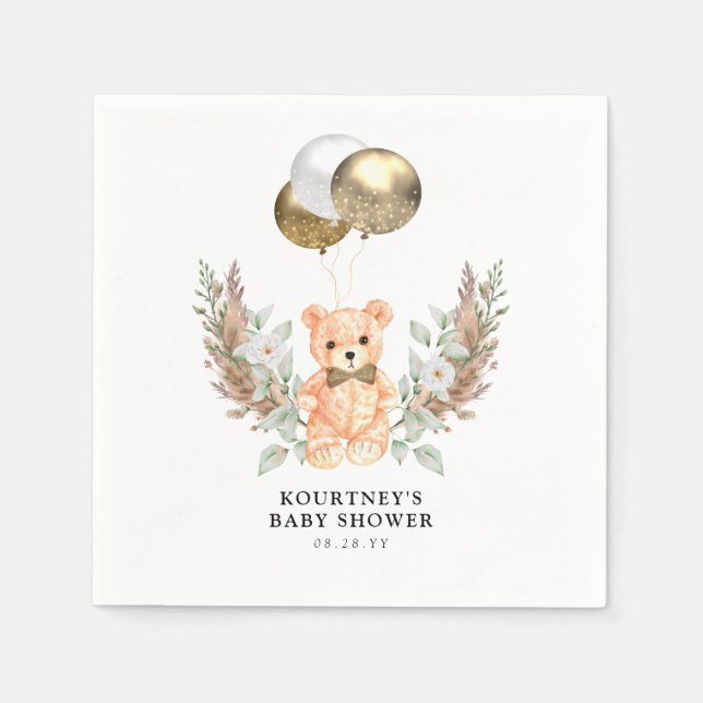 Servilleta De Papel Teddy Bear ya podemos esperar a Neutral Baby Showe (Anverso)