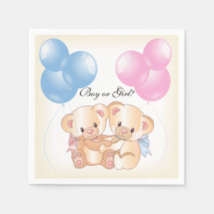 Servilleta De Papel Teddy Bears Baby Gender Revelar Papel Fiesta Napki