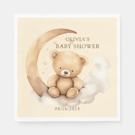 Servilleta De Papel Teddy Moon Baby Shower