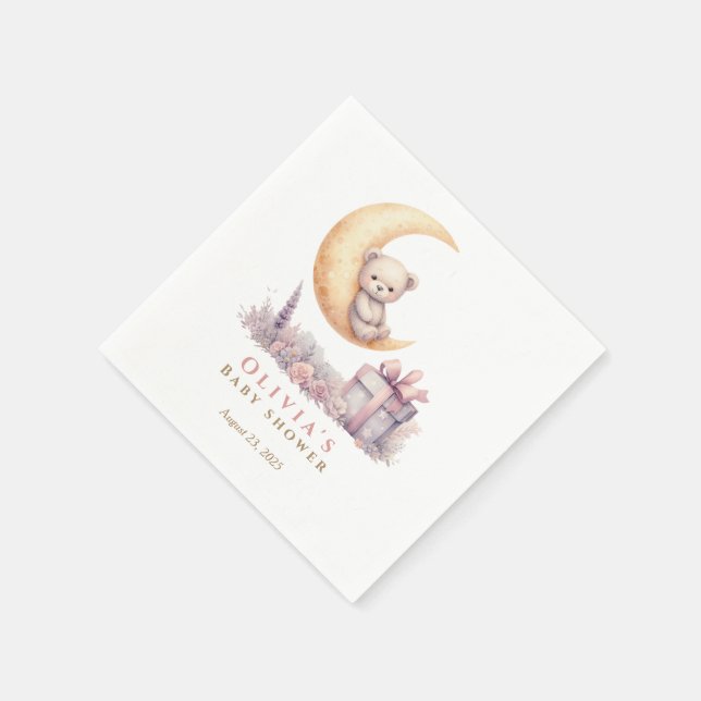 Servilleta De Papel Teddy Pink Bear Girl (Borde)