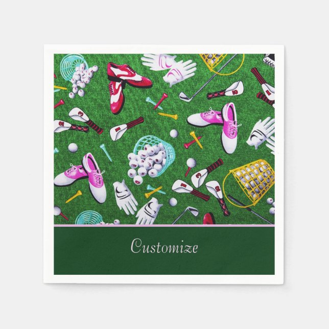 Servilleta De Papel Tee Time Girly Golf (Anverso)