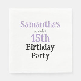 Servilleta De Papel Teen Nonchalant Birthday Party Invitation