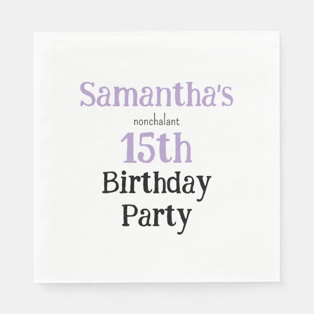 Servilleta De Papel Teen Nonchalant Birthday Party Invitation (Anverso)