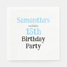 Servilleta De Papel Teen Nonchalant Birthday Party Invitation